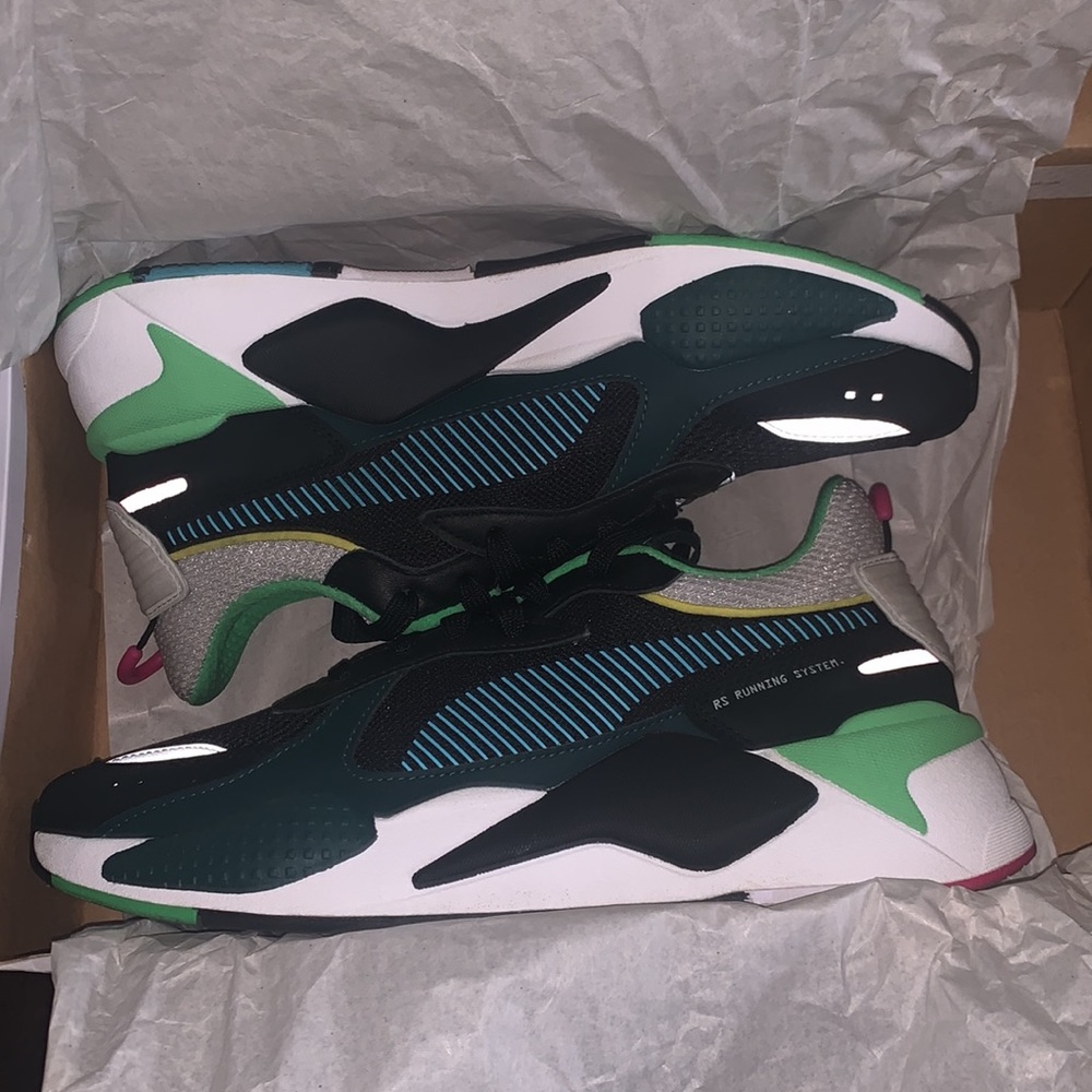 PUMA RS-X Toys Black Blue Atoll ! Size 9 US men UK 8